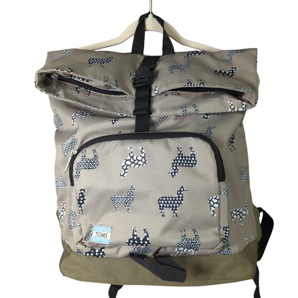 Toms Backpack Green Gray Llama AntiBullying Laptop - Picture 1 of 12